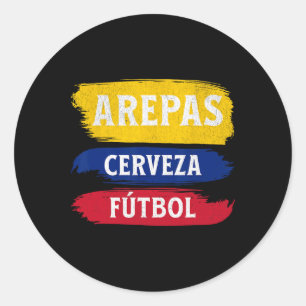 Sticker Rond Arepas Cerveza Futbol Ecuador Drapeau Football Biè