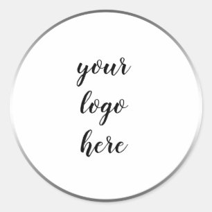 Sticker Rond Argent Cercle Noir Cercles Bordure Logo personnal