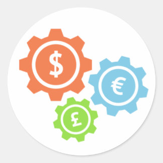 Sticker rond argent classique