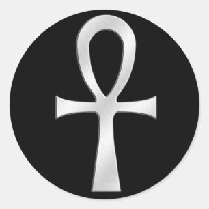 Sticker Rond Argent d'Ankh