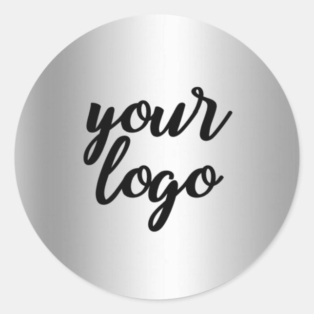 Sticker Rond Argent de base métal brillant argent (Devant)