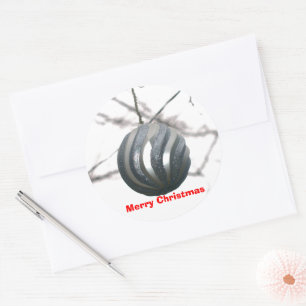 Sticker Rond Argent de Noël