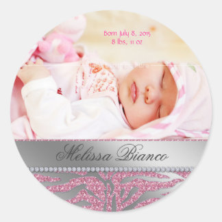 Sticker Rond Argent de rose d'autocollant de bébé de bijoux de