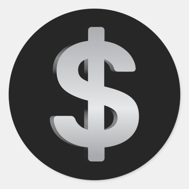 Sticker Rond Argent Et Monnaie (Devant)