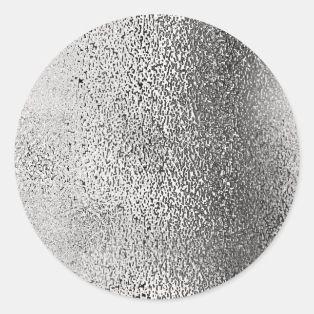 Sticker Rond Argent Métallique Simple Faux. (Devant)
