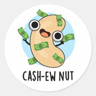 Sticker Rond Argent Nut Nut Funny Cashew Nut Pun