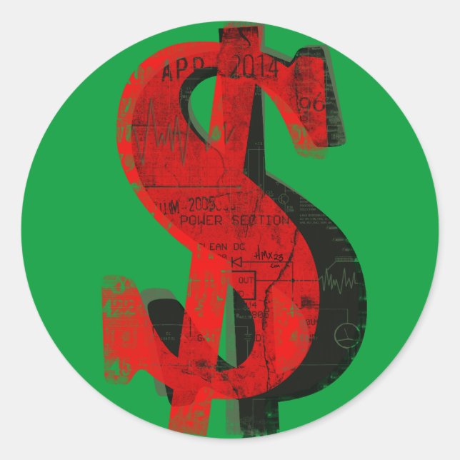 Sticker Rond Argent rouge (Devant)