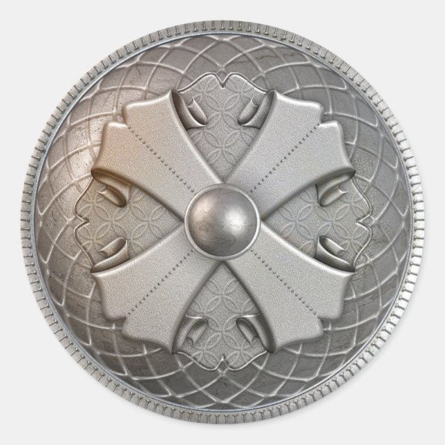 Sticker Rond Argent Shield 2 (Devant)