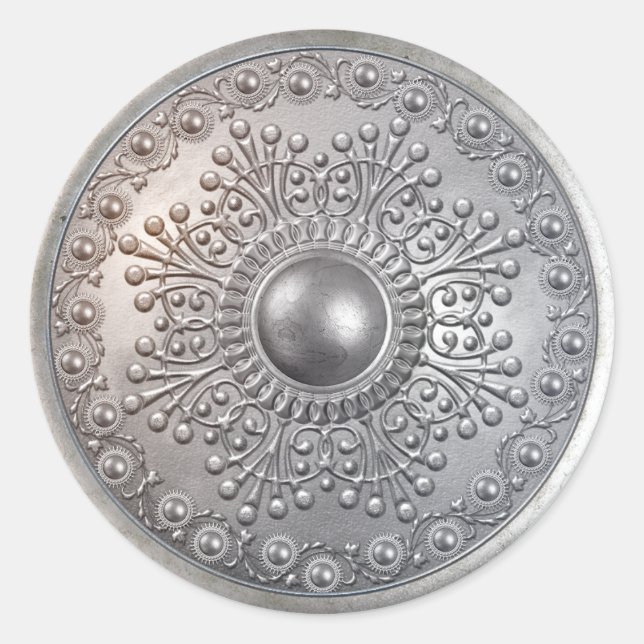 Sticker Rond Argent Shield 8 (Devant)