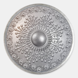 Sticker Rond Argent Shield 8