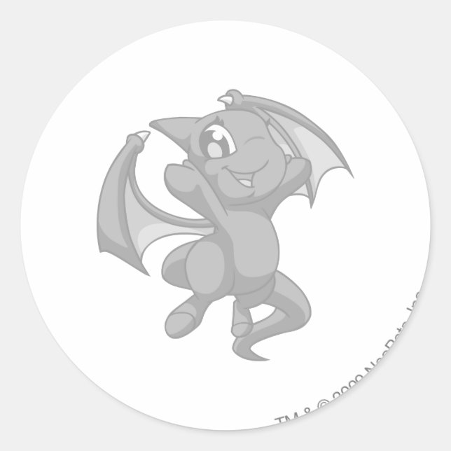 Sticker Rond Argent Shoyru (Devant)