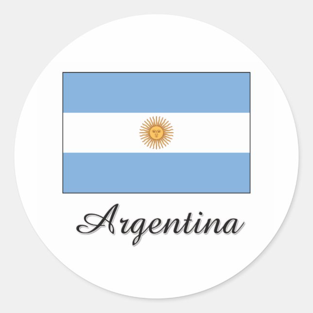 Sticker Rond Argentine - Conception du drapeau (Devant)