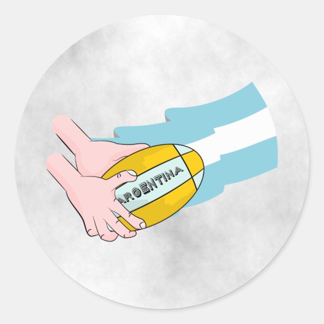Sticker Rond Argentine : Drapeau Des Supporters De L'Équipe De  (Devant)
