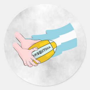 Sticker Rond Argentine : Drapeau Des Supporters De L'Équipe De 