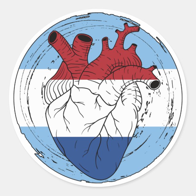 Sticker Rond Argentine Koningsdag Pays-Bas Pays-Bas (Devant)