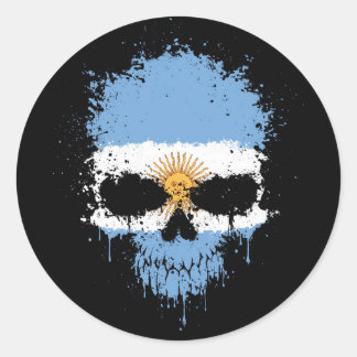 Sticker Rond Argentine Laisser un crâne éclatant