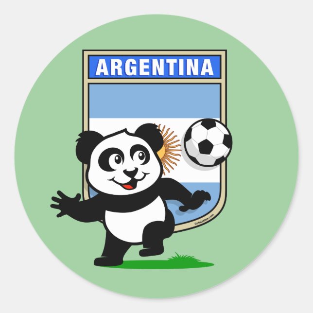 Sticker Rond Argentine Panda de football (Devant)