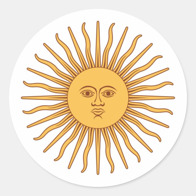Sticker Rond Argentinian Sun of May (Sol de Mayo Argentino)  (Devant)