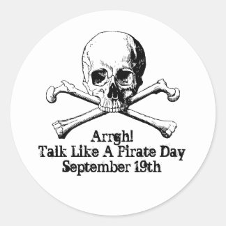 Sticker Rond Argh ! Parlez comme une journée de pirates