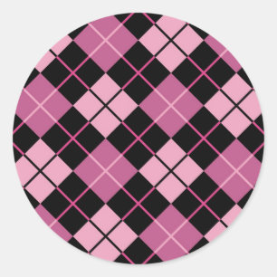 Sticker Rond Argyle Pattern