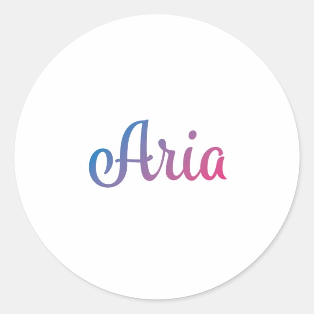 Sticker Rond Aria Stylish Cursive (Devant)