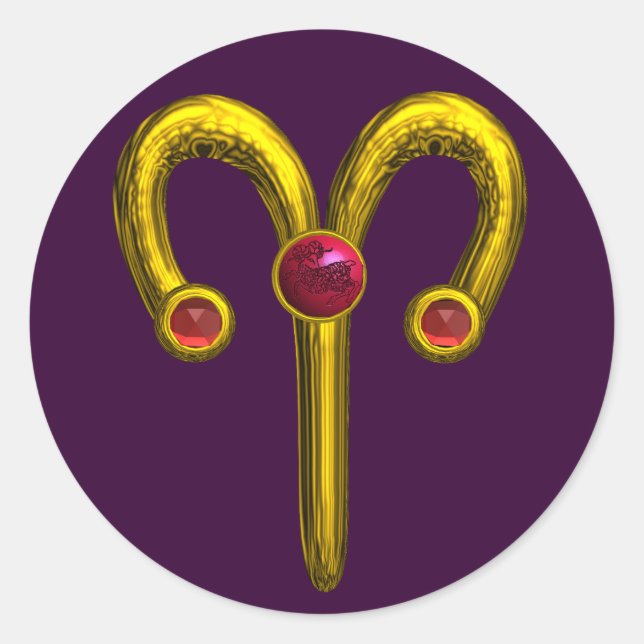 STICKER ROND ARIE JEWEL D'ANNIVERSAIRE ZODIAC (Devant)