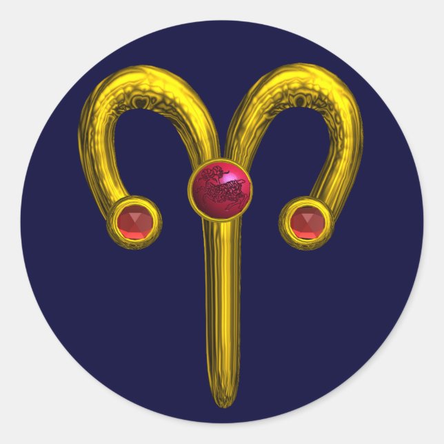 STICKER ROND ARIE JEWEL D'ANNIVERSAIRE ZODIAC (Devant)