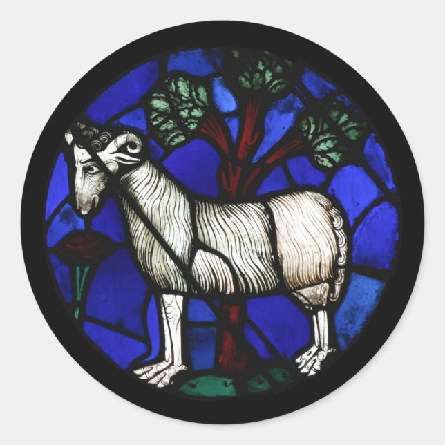 Sticker Rond Aries Zodiac Vitrail Notre-Dame de Paris RS (Devant)