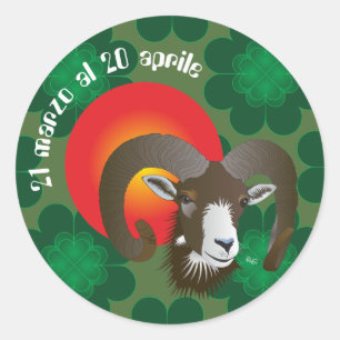 Sticker Rond Ariete 21 marzo Al 20 avril Etichetta