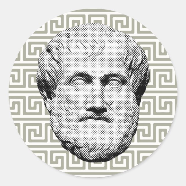 Sticker Rond Aristote philosophe grec (Devant)