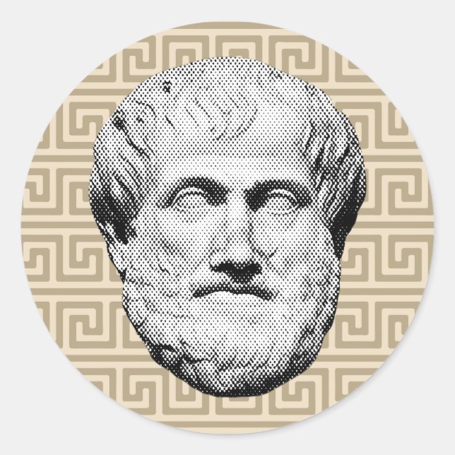 Sticker Rond Aristote philosophe grec (Devant)