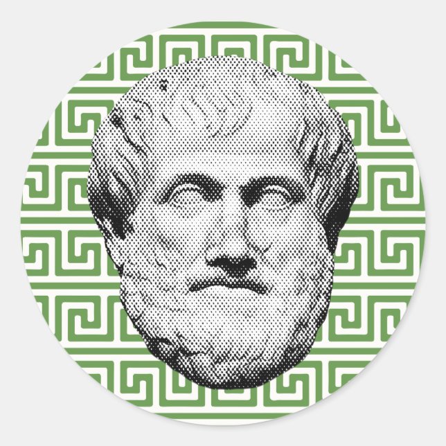 Sticker Rond Aristote philosophe grec (Devant)