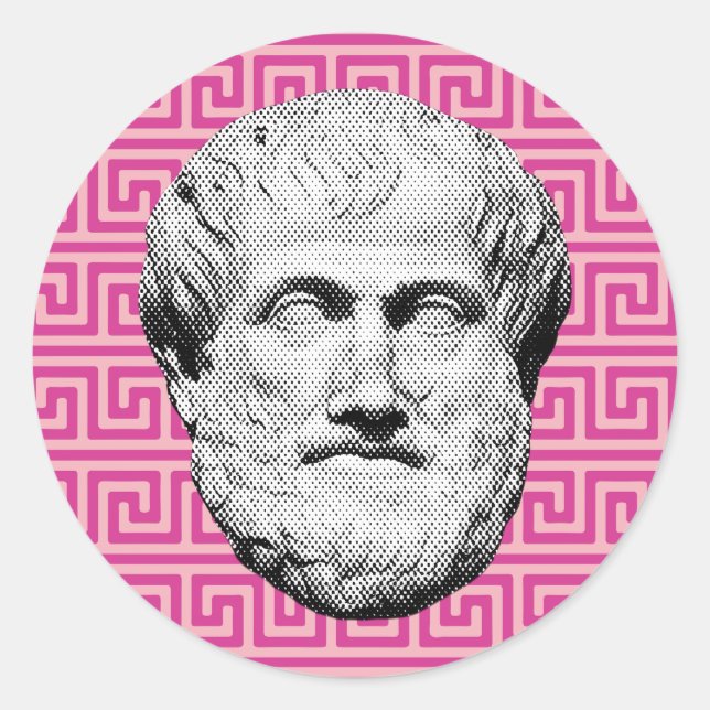 Sticker Rond Aristote philosophe grec (Devant)