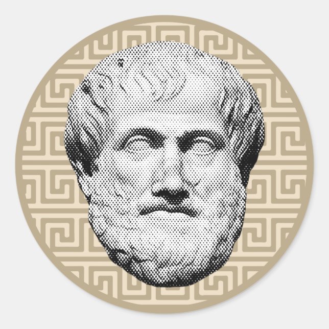 Sticker Rond Aristote philosophe grec (Devant)