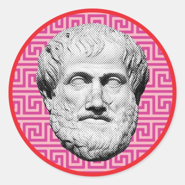 Sticker Rond Aristote philosophe grec (Devant)