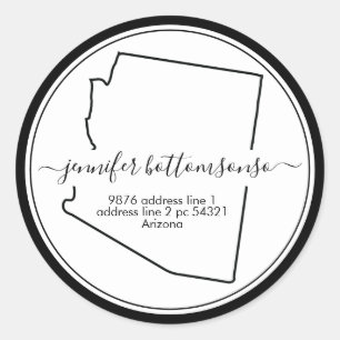 Sticker Rond Arizona carte adresse de retour Signature
