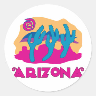 Sticker Rond Arizona Desert Rose