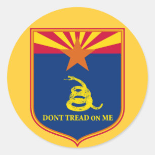 Sticker Rond Arizona et Gadsden Flag Shield