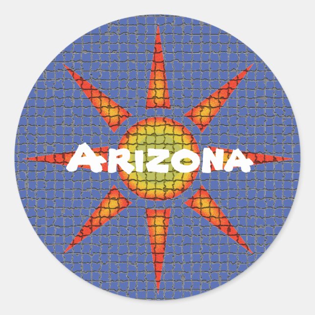 Sticker Rond Arizona Mosaïque de style sud-ouest (Devant)