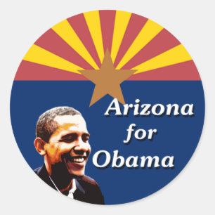 Sticker Rond Arizona pour Obama State Flag Design