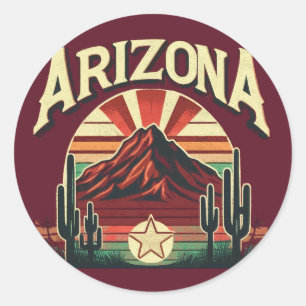 Sticker Rond Arizona vintage