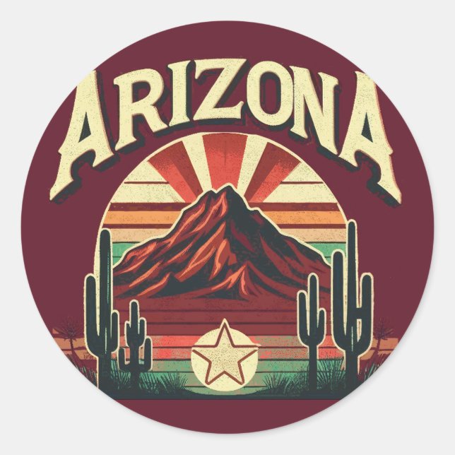 Sticker Rond Arizona vintage (Devant)