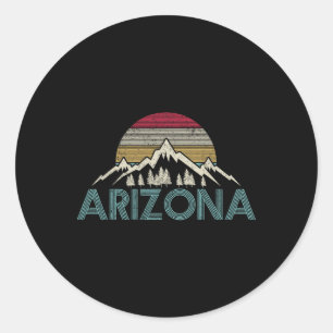 Sticker Rond Arizona Vintage Retro Montagnes Nature Randonnée S