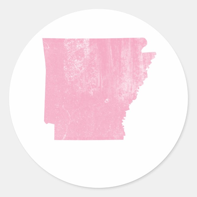 Sticker Rond Arkansas Pink Vintage Grunge (Devant)