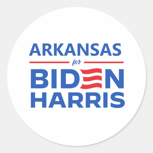 Sticker Rond Arkansas pour Biden Harris (Devant)