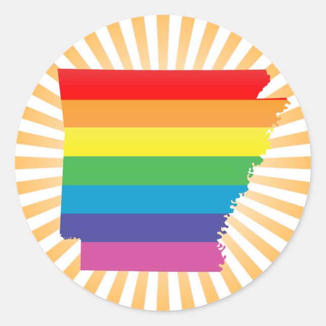 Sticker Rond arkansas pride : rayé : (Devant)