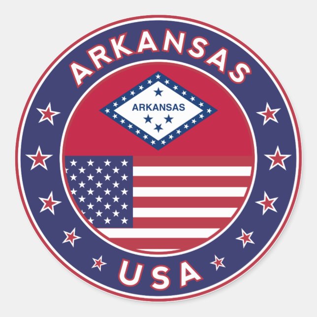 Sticker Rond Arkansas, USA states (Devant)