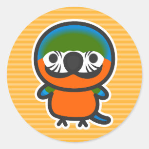 Sticker Rond Arlequin Macaw