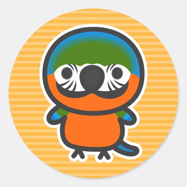 Sticker Rond Arlequin Macaw (Devant)