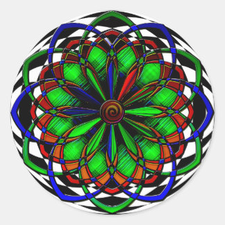 Sticker Rond Arlequin Plaid No 3 (Stickers)